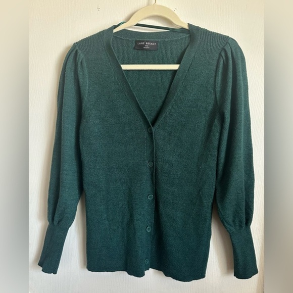 Lane Bryant Women's Green Cardigan Sweater - Picture 1 of 4